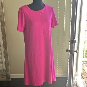 Vibrant Pink Short Sleeve Dress